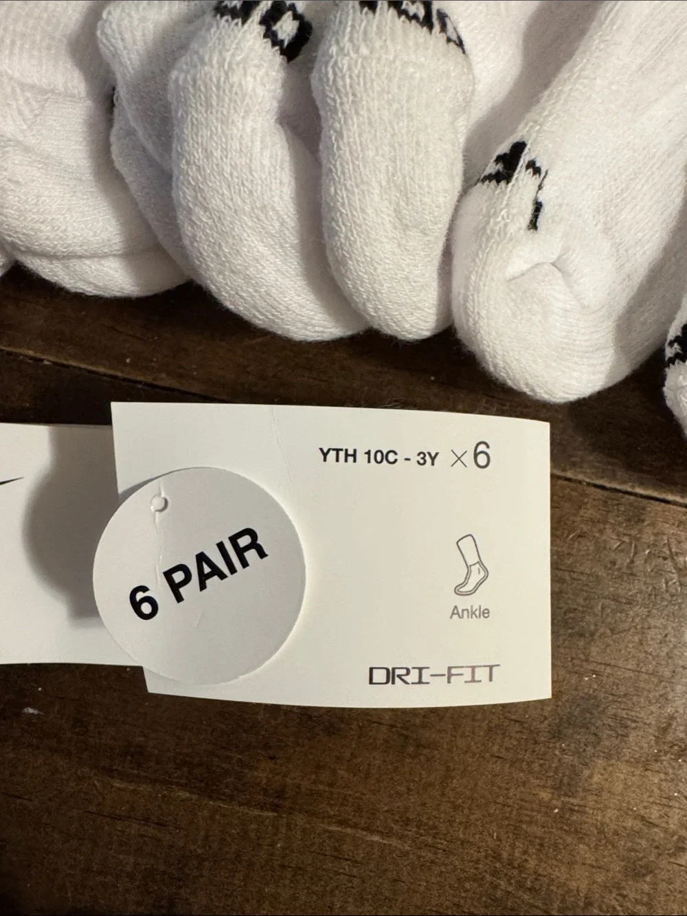 Nike white ankle socks 10C-3Y